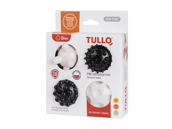 Piłki sensoryczne czarno-białe 4 szt. – Tullo