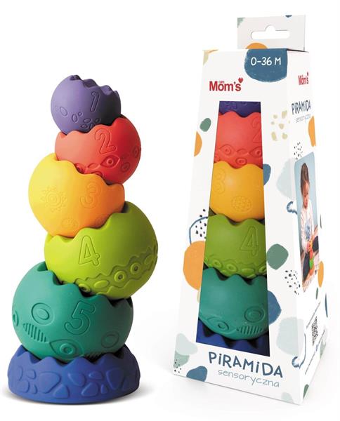 Piramida sensoryczna pastelowa - Hencz Toys